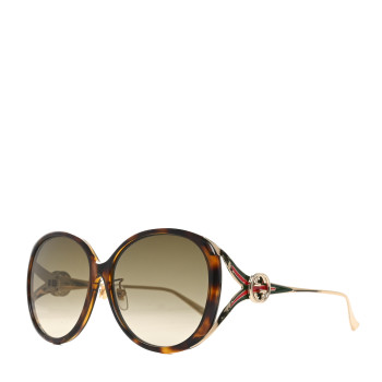 GUCCI Acetate Round Frame Injected GG0226SK Sunglasses Tortoise