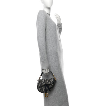 CHRISTIAN DIOR Oblique Mini Saddle Bag Blue