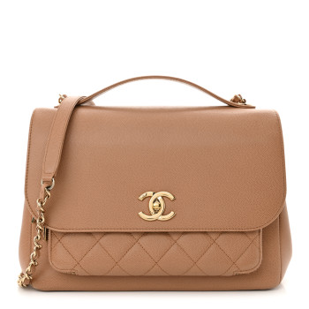 CHANEL Caviar Quilted Large Business Affinity Flap Camel