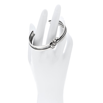 SAINT LAURENT Brass Knot Cuff L Silver