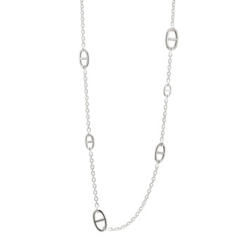 HERMES Sterling Silver Farandole Necklace 80