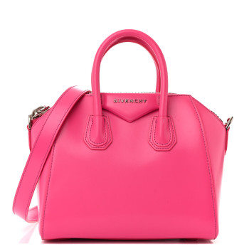 GIVENCHY Shiny Lord Calfskin Mini Antigona Shocking Pink
