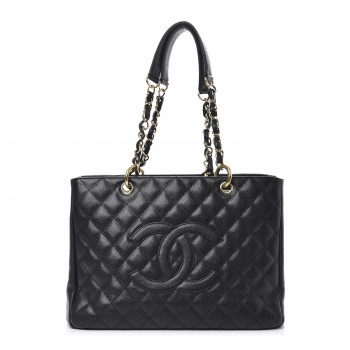 CHANEL Caviar Quilted Grand Shopping Tote GST Black