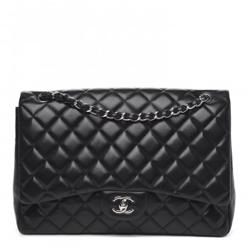 CHANEL Lambskin Quilted Maxi Single Flap Black