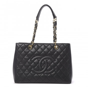 CHANEL Caviar Quilted Grand Shopping Tote GST Black