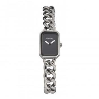 CHANEL Stainless Steel 20mm Chain Premiere Quartz Watch Black L