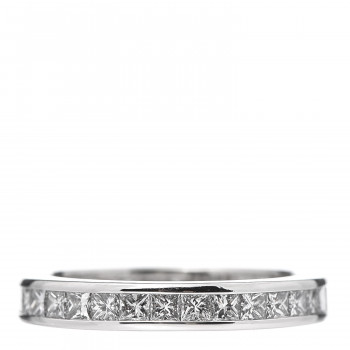 HARRY WINSTON Platinum Diamond Channel Set Princess Wedding Band Ring 53 6.25