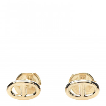 HERMES 18K Yellow Gold TPM Farandole Stud Earrings