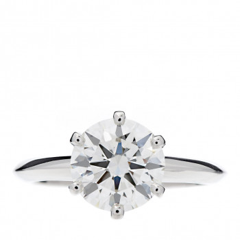 TIFFANY Platinum Diamond 1.89ct Solitaire Engagement Ring 51 5.75