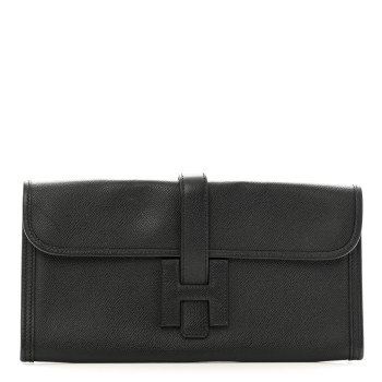 HERMES Epsom Jige Elan 29 Clutch Black