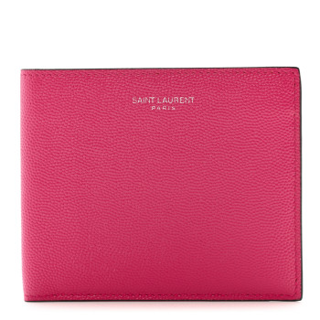 SAINT LAURENT Grain De Poudre Portefeuille Bi-Fold Wallet Fuchsia