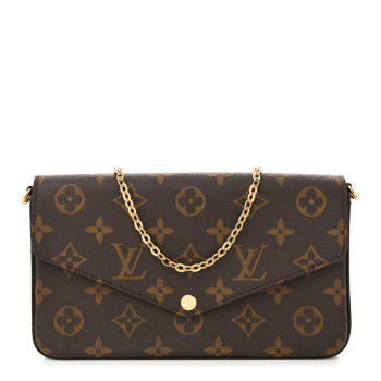 LOUIS VUITTON Monogram Pochette Felicie Chain Wallet Fuchsia LOUIS VUITTON Monogram Pochette Felicie Chain Wallet Fuchsia