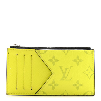LOUIS VUITTON Monogram Taiga Coin Card Holder Yellow