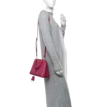 PRADA Saffiano Lux Small Promenade Tote Fuxia