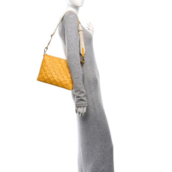 LOUIS VUITTON Lambskin Embossed Monogram Coussin PM Sunflower