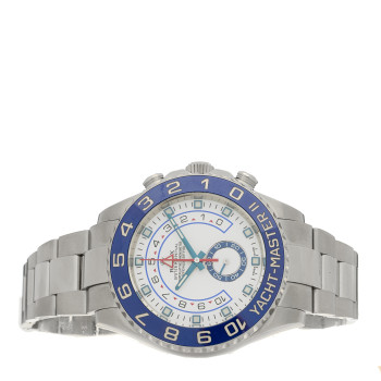 ROLEX Stainless Steel 44mm Oyster Perpetual Date Yacht-Master II Watch White 116680