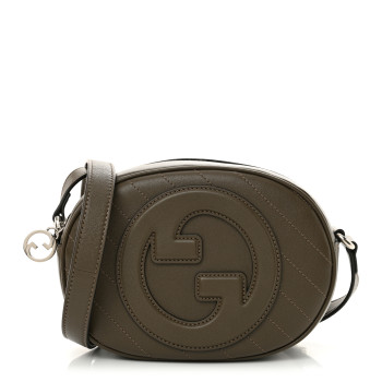 GUCCI Sakai Be Green Calfskin Diagonal Stitched Mini Blondie Shoulder Bag Craclet Brown