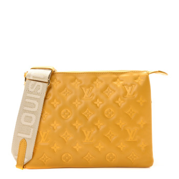 LOUIS VUITTON Lambskin Embossed Monogram Coussin PM Sunflower
