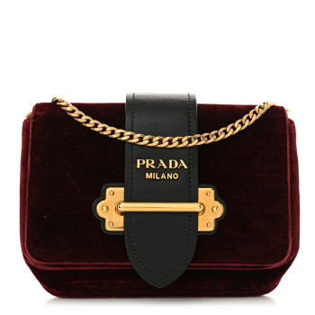 PRADA Velvet City Calfskin Cahier Belt Bag Ribes Black