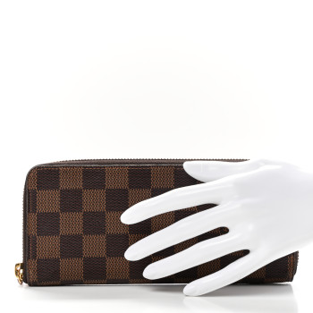 LOUIS VUITTON Damier Ebene Clemence Wallet Rose Ballerine