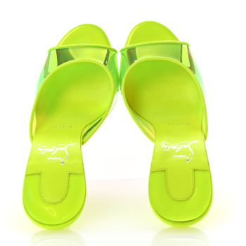CHRISTIAN LOUBOUTIN PVC Just Arch 100 Slide Sandals 37 Neon Yellow