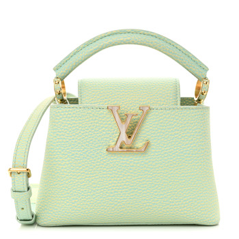 LOUIS VUITTON Taurillon Summer Stardust Mini Capucines  Vert D'eau