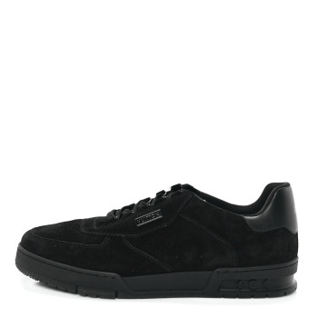 LOUIS VUITTON Suede Mens LV Trainer Sneakers 10 Black