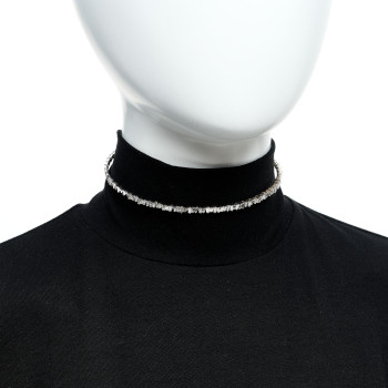 SUZANNE KALAN 18K White Gold Diamond Classic Half Baguette Choker Necklace