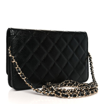 CHANEL Caviar Quilted Multi Chain Wallet On Chain WOC Black