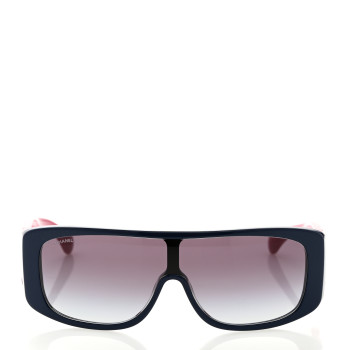 CHANEL Acetate Shield Sunglasses 71466-A Blue Pink