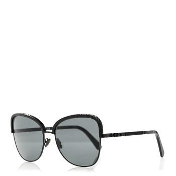 CHANEL Square Frame Sequin Sunglasses 4270 Black