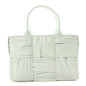 BOTTEGA VENETA Foulard Intrecciato Pleated Medium Arco Tote Glacier