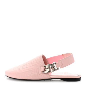 GIVENCHY Calfskin G Chain Slingback Mules 37.5 Blush Pink