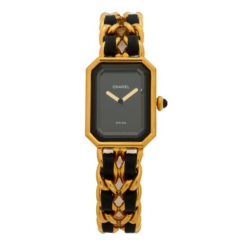 CHANEL Stainless Steel Lambskin 20mm Chain Premiere Quartz Watch Gold M