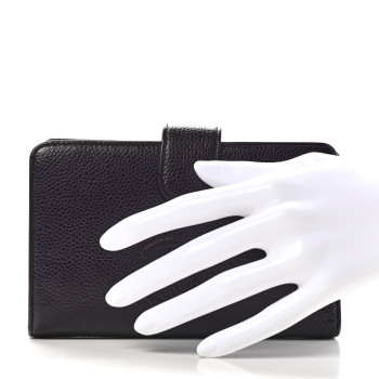 CHANEL Caviar Timeless CC Zipped Pocket Wallet Dark Purple