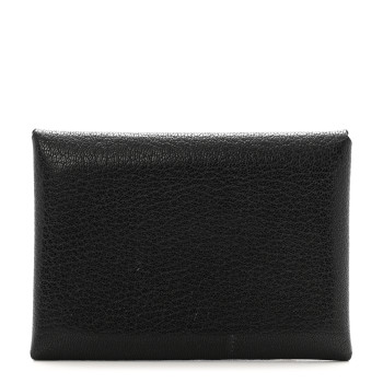 HERMES Chevre Mysore Calvi Duo Card Case Black