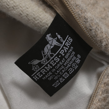 HERMES Wool Cashmere Avalon III Pillow PM Coco Camomille
