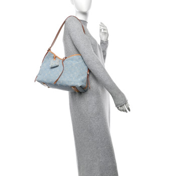 LOUIS VUITTON Monogram Denim CarryAll PM Sky Blue