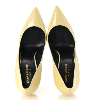 SAINT LAURENT Patent Opyum 110 Pumps 40 Lemon