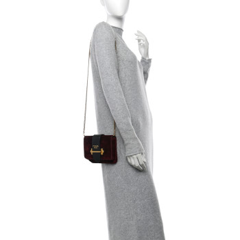 PRADA Velvet City Calfskin Cahier Belt Bag Ribes Black