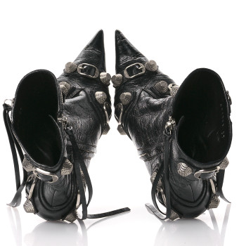 BALENCIAGA Agneau Arena Cagole 70mm Ankle Boots 37 Black