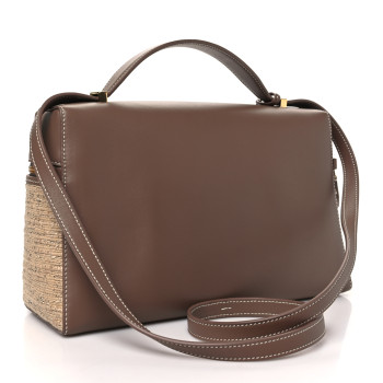 LORO PIANA Calfskin Cotton Linen L27 Extra Pocket Bag Natural Light Beige