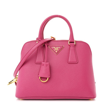 PRADA Saffiano Lux Small Promenade Tote Fuxia
