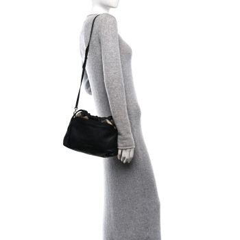 BURBERRY Calfskin House Check Little Crush Black