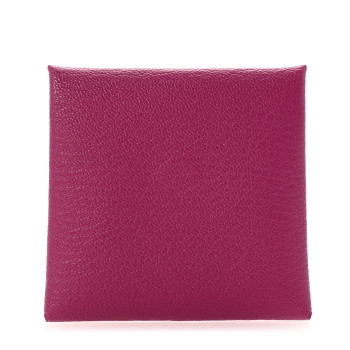 HERMES Chevre Mysore Bastia Coin Purse Rose Pourpre