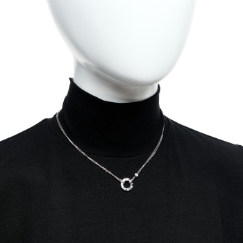 CARTIER 18K White Gold 2 Diamond LOVE Necklace