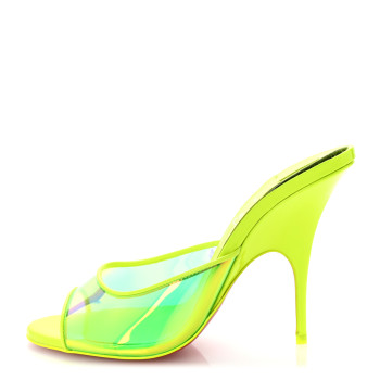 CHRISTIAN LOUBOUTIN PVC Just Arch 100 Slide Sandals 37 Neon Yellow