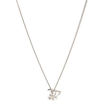 SAINT LAURENT Metal Opyum Twist Necklace Silver