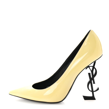 SAINT LAURENT Patent Opyum 110 Pumps 40 Lemon