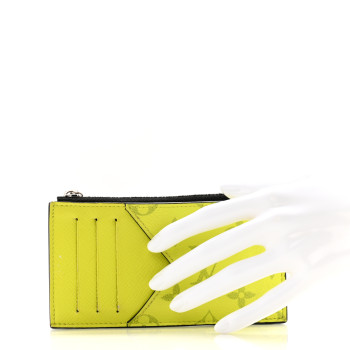 LOUIS VUITTON Monogram Taiga Coin Card Holder Yellow
